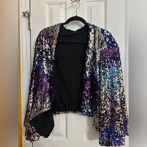 Curve Sense 2X Sequin Cropped Jacket